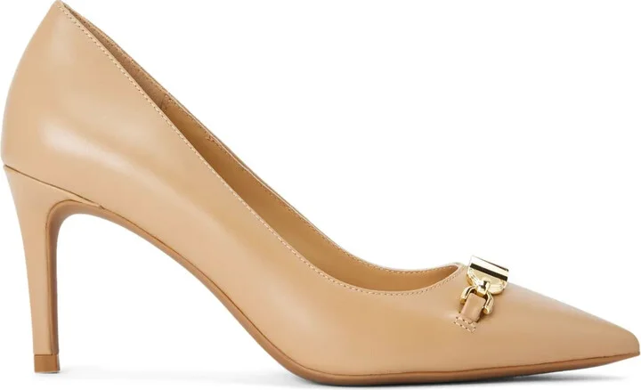 75mm Appliqué-Logo Leather Pumps