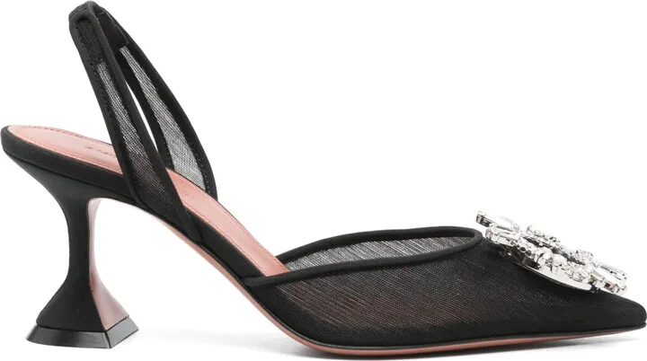 75mm Begum Glass slingback pumps