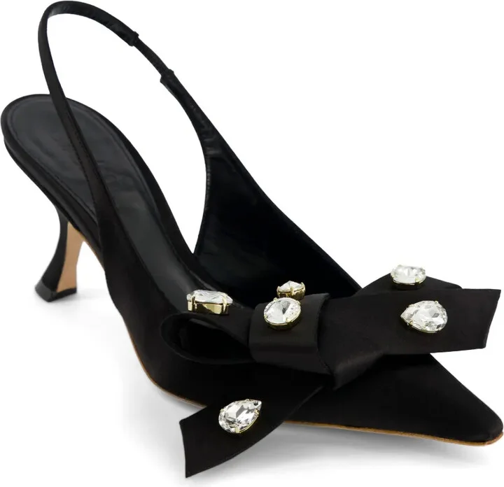 75mm Bow-Detailing Slingback Pumps - Image 2