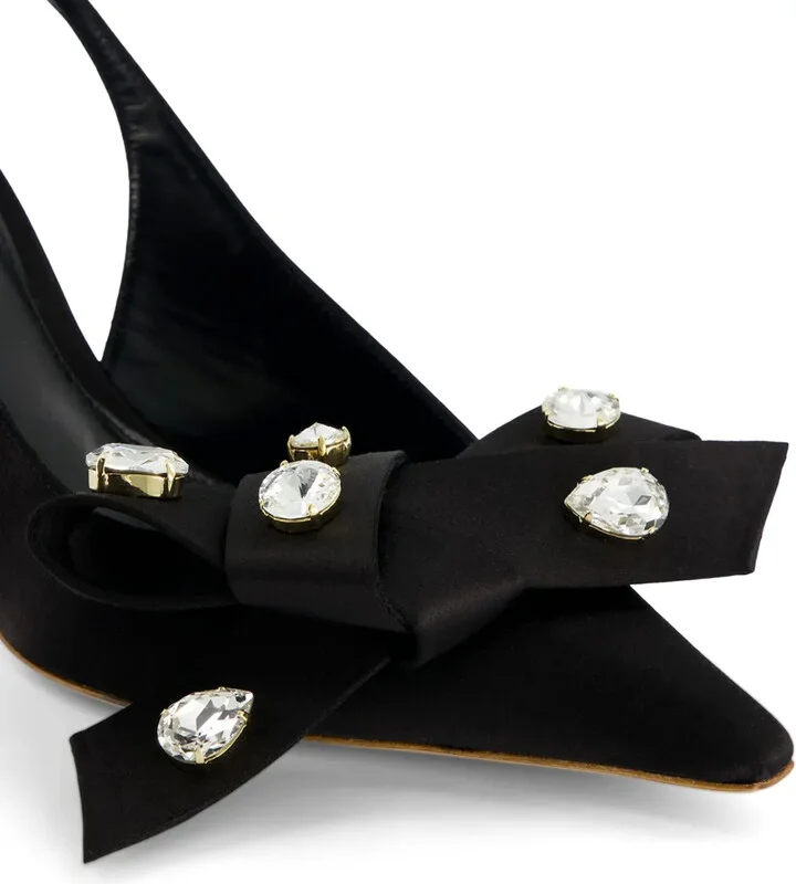 75mm Bow-Detailing Slingback Pumps - Image 5