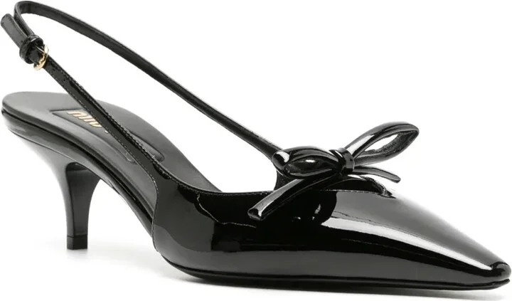 75mm Bow-Embellished Sligback Pumps - Image 2