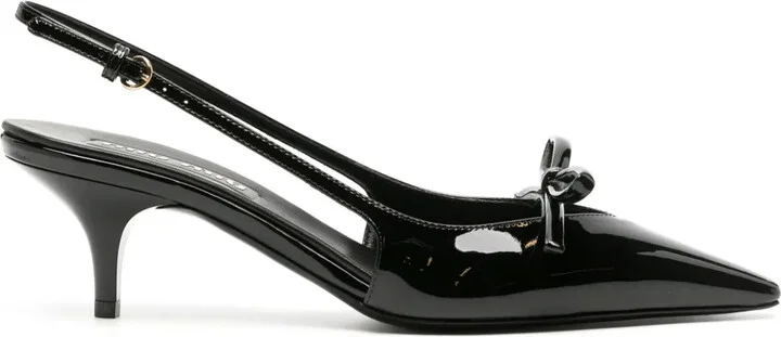 75mm Bow-Embellished Sligback Pumps