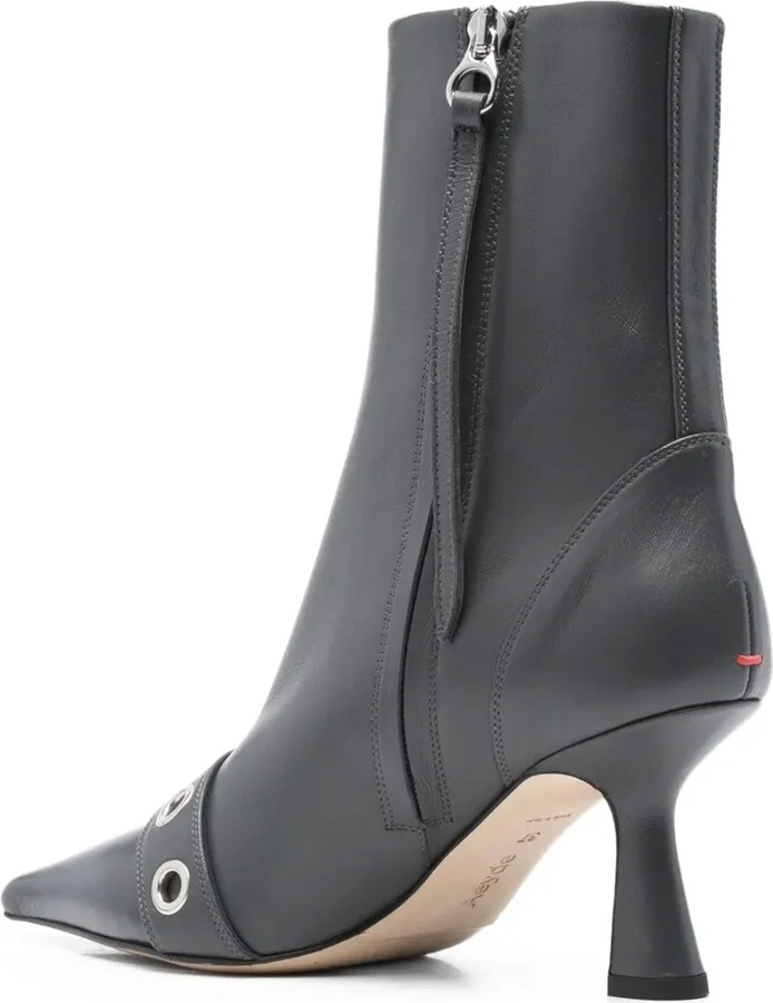 75mm Buckle-Detail Pointed-Toe Boots - Image 3