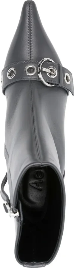 75mm Buckle-Detail Pointed-Toe Boots - Image 4
