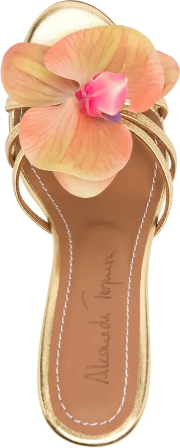 75mm Cecily flower-appliqué sandals - Image 4