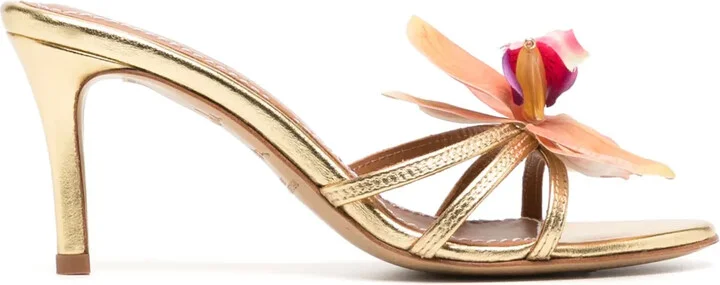 75mm Cecily flower-appliqué sandals