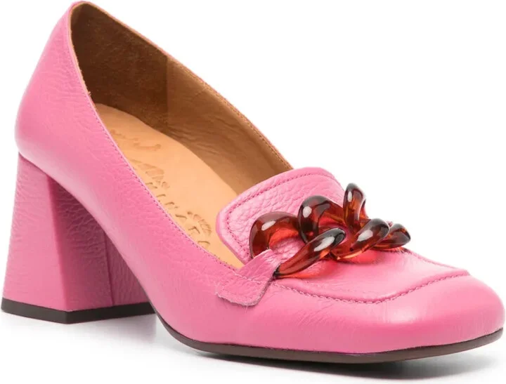 75mm Chain-Link Detail Leather Loafers - Image 2