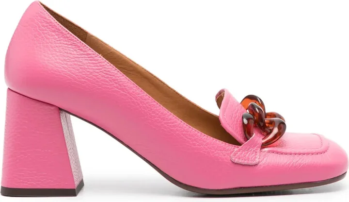75mm Chain-Link Detail Leather Loafers