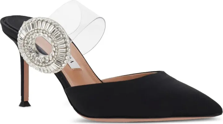 75mm Crystal Hoop pointed-toe mules - Image 2