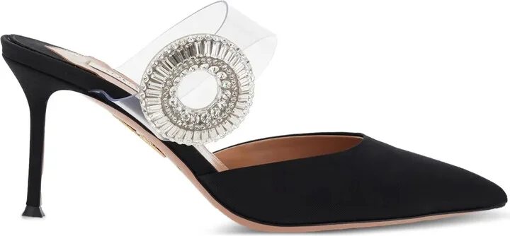 75mm Crystal Hoop pointed-toe mules