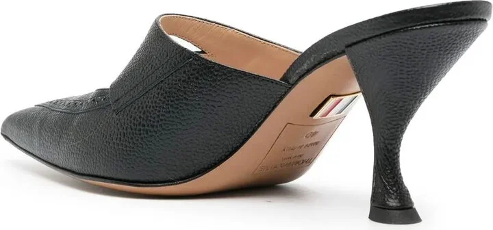 75mm Cut-Out Leather Mules - Image 3
