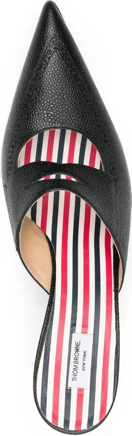 75mm Cut-Out Leather Mules - Image 4