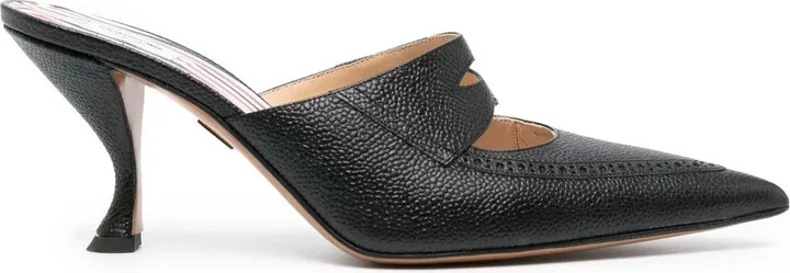 75mm Cut-Out Leather Mules
