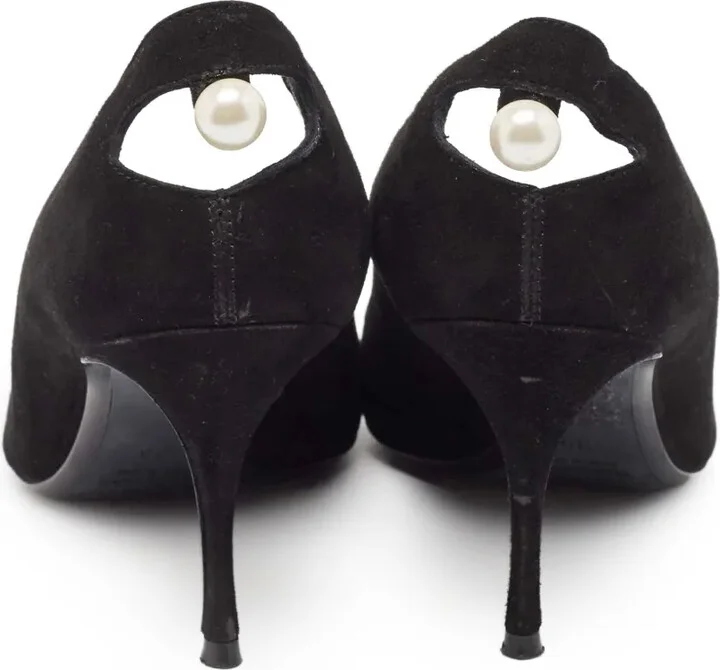 75mm Faux Pearl-Detailed Suede Pumps - Image 5