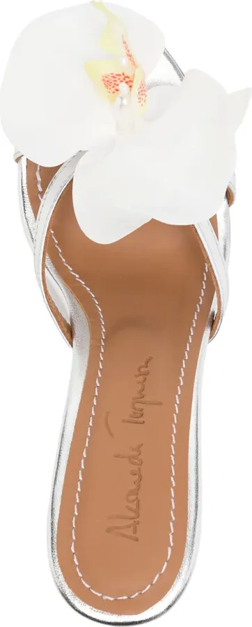 75mm Flower Leather Sandals - Image 4