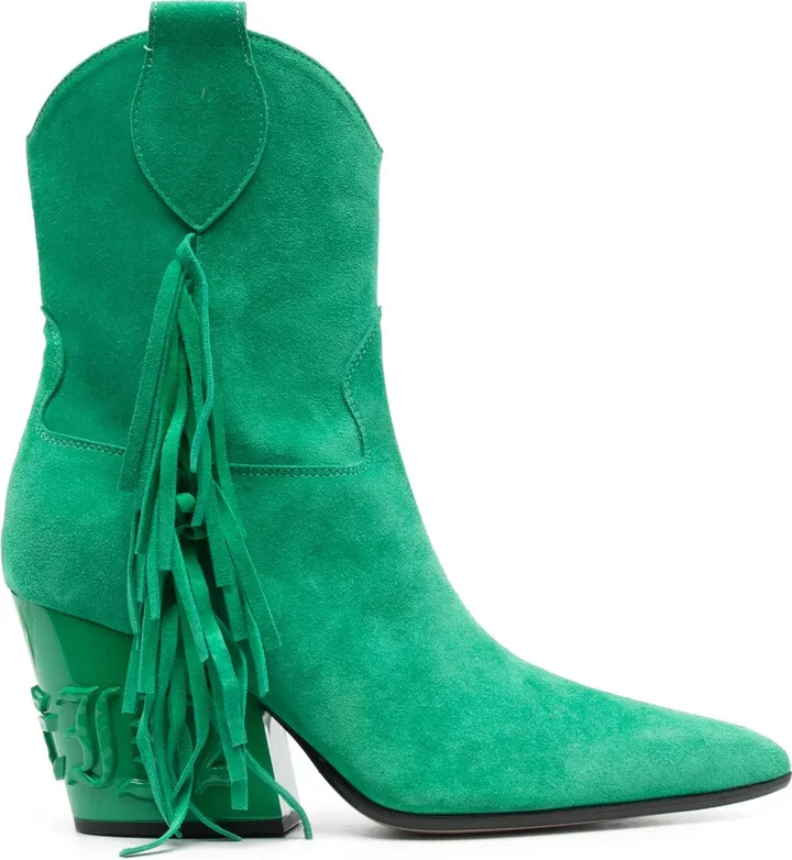 75mm Fringe-Detailed Suede Boots