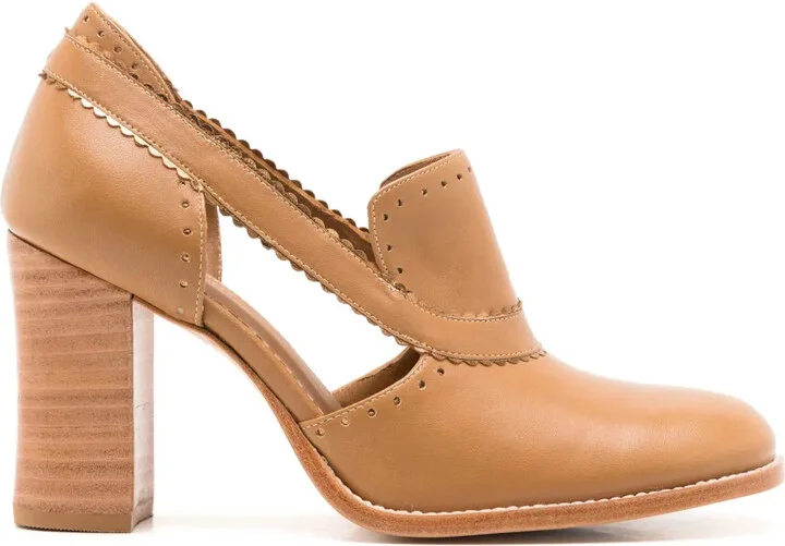 75mm Georges leather pumps