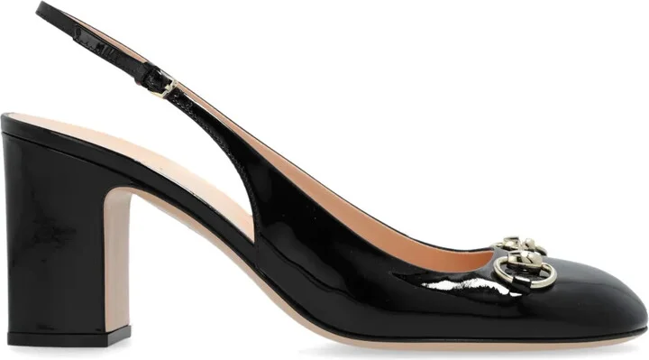 75mm Horsebit slingback pumps