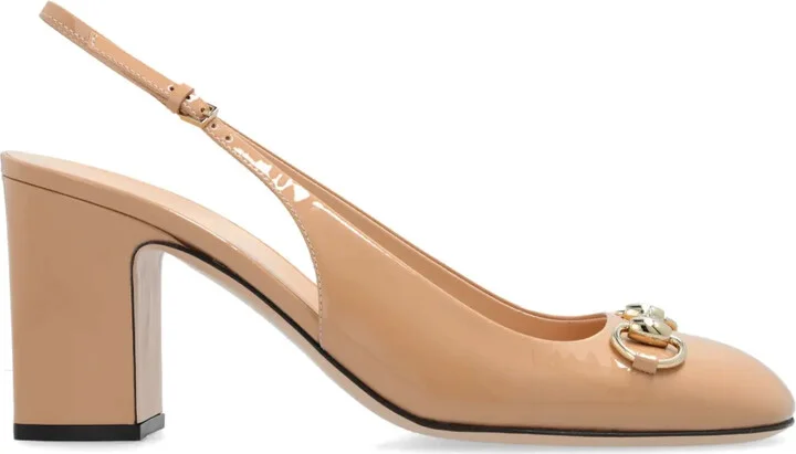 75mm Horsebit slingback pumps