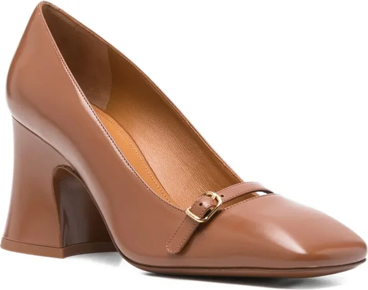 75mm Janis buckle-detail flared pumps - Image 2