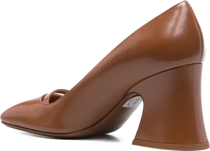 75mm Janis buckle-detail flared pumps - Image 3