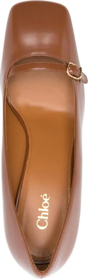 75mm Janis buckle-detail flared pumps - Image 4