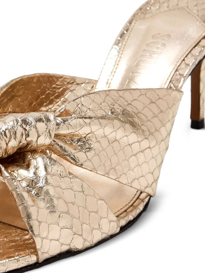 75mm Knotted Snakeskin-Embossed Sandals - Image 3