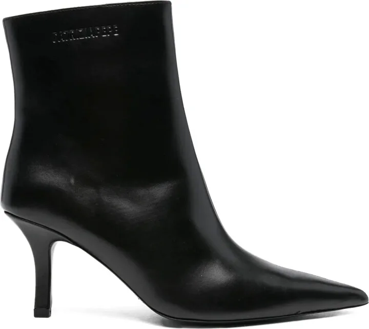 75mm Leather Ankle Boots