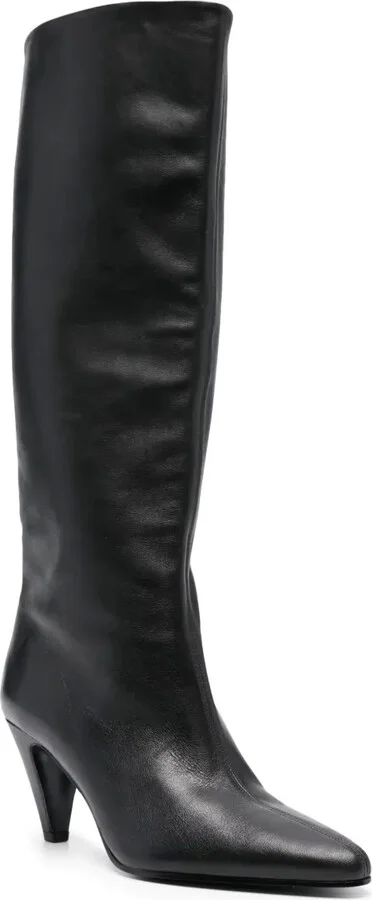 75mm Leather Knee-High Boots - Image 2