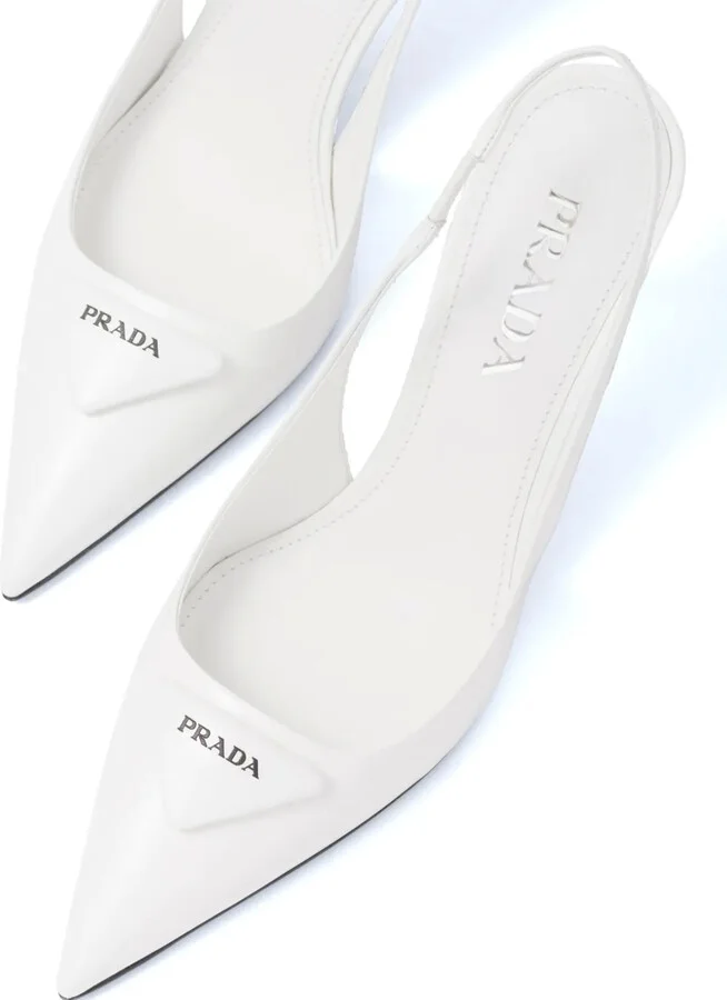 75mm Leather Slingback Pumps - Image 5