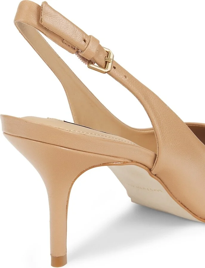75MM Leather Slingback Pumps - Image 6