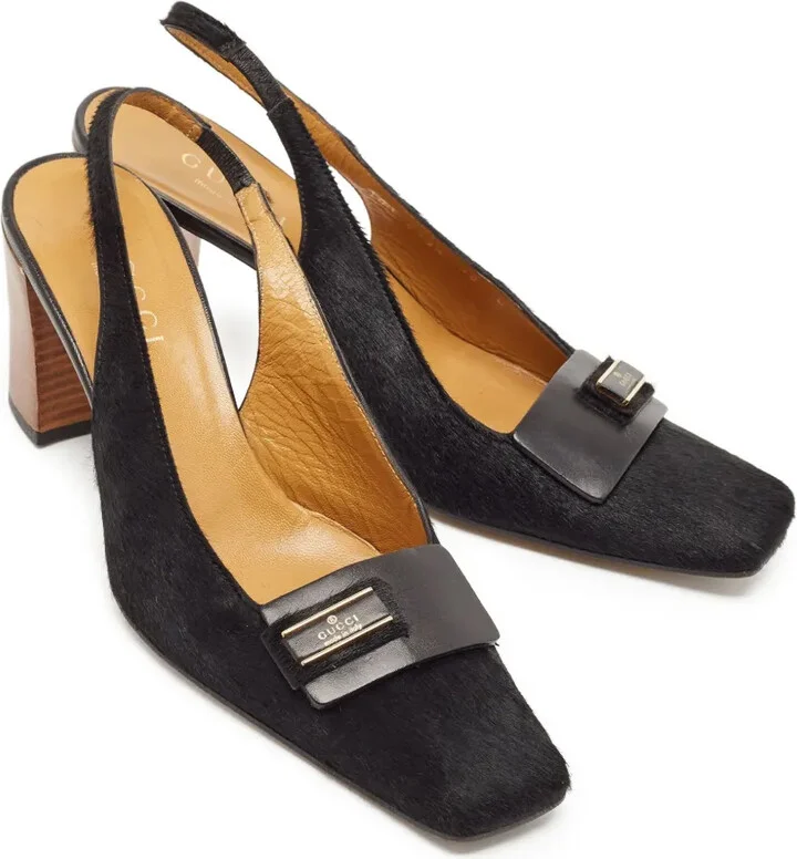 75mm Leather Slingback Pumps - Image 2