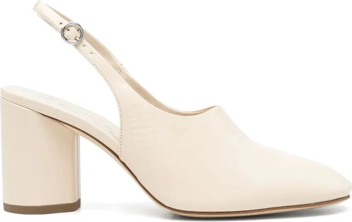 75mm Leather Slingback Pumps