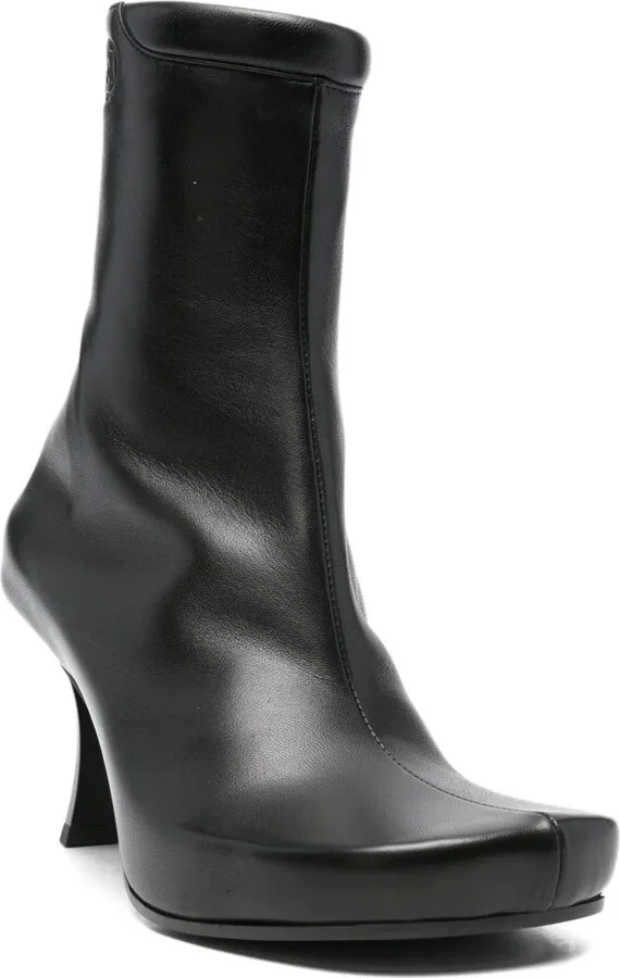 75mm Leather Square-Toe Boots - Image 2