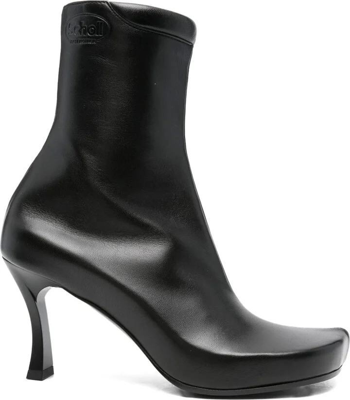 75mm Leather Square-Toe Boots