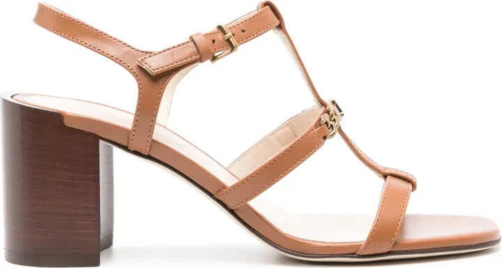75mm Logo-Plaque Leather Sandals