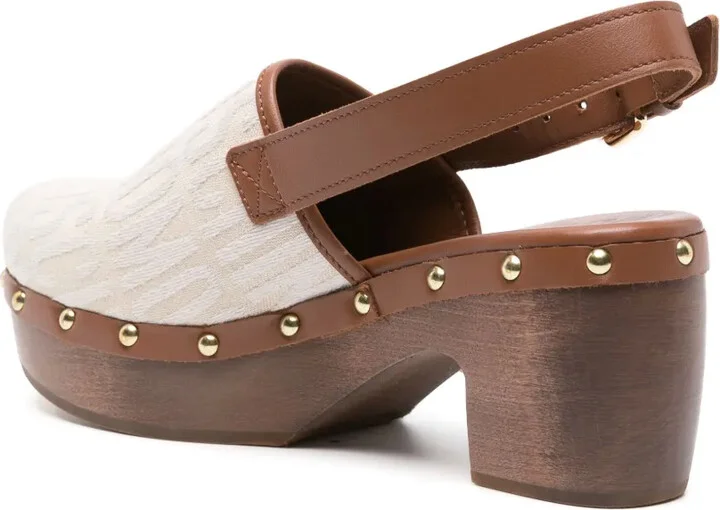 75mm Logo-Print Leather Clogs - Image 3