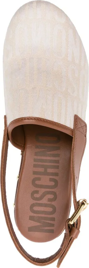 75mm Logo-Print Leather Clogs - Image 4