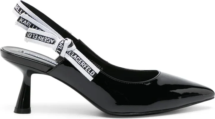 75mm Logo-Strap Leather Pumps