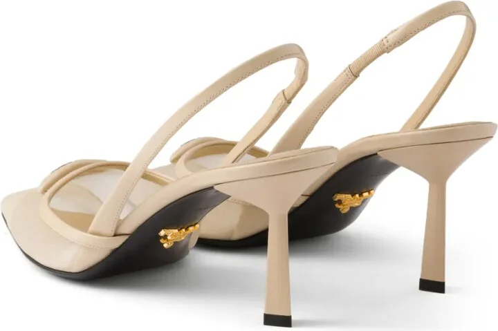 75mm Mesh Slingback Pumps - Image 3