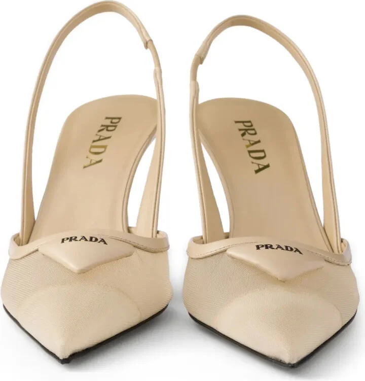 75mm Mesh Slingback Pumps - Image 5