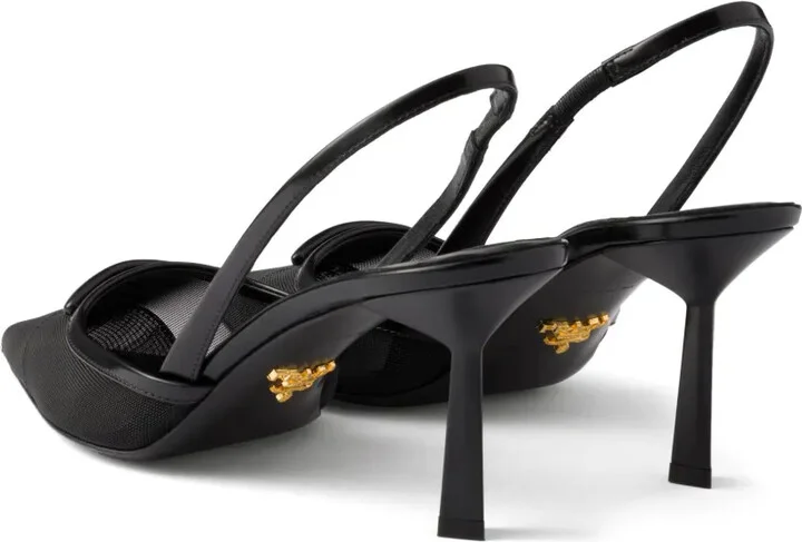 75mm Mesh Slingback Pumps - Image 3