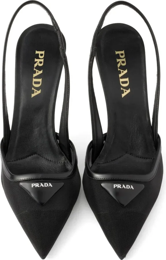 75mm Mesh Slingback Pumps - Image 4