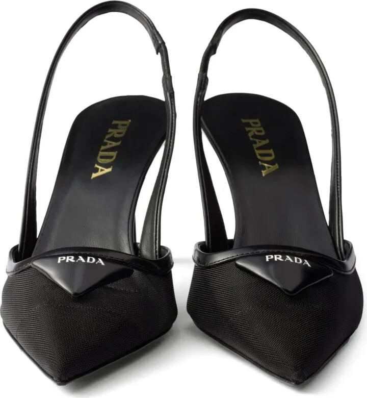 75mm Mesh Slingback Pumps - Image 5