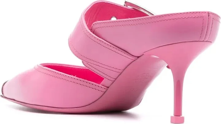 75mm Metallic Toe-Cap Detail Mules - Image 3