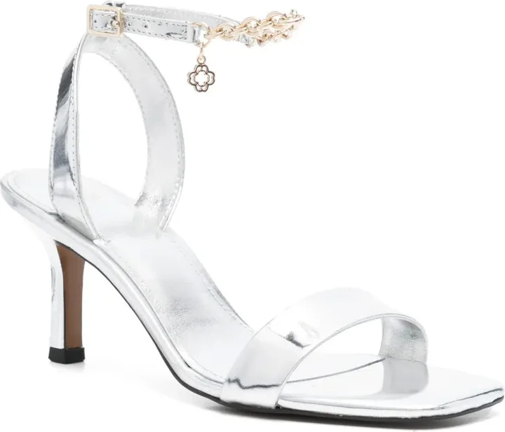 75mm Mirror-Effect Leather Sandals - Image 2