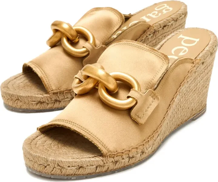 75mm Oliveta chain-embellished wedge mules - Image 2