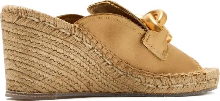 75mm Oliveta chain-embellished wedge mules - Image 3