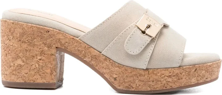 75mm Ophelia buckle-detail cork platform sandals