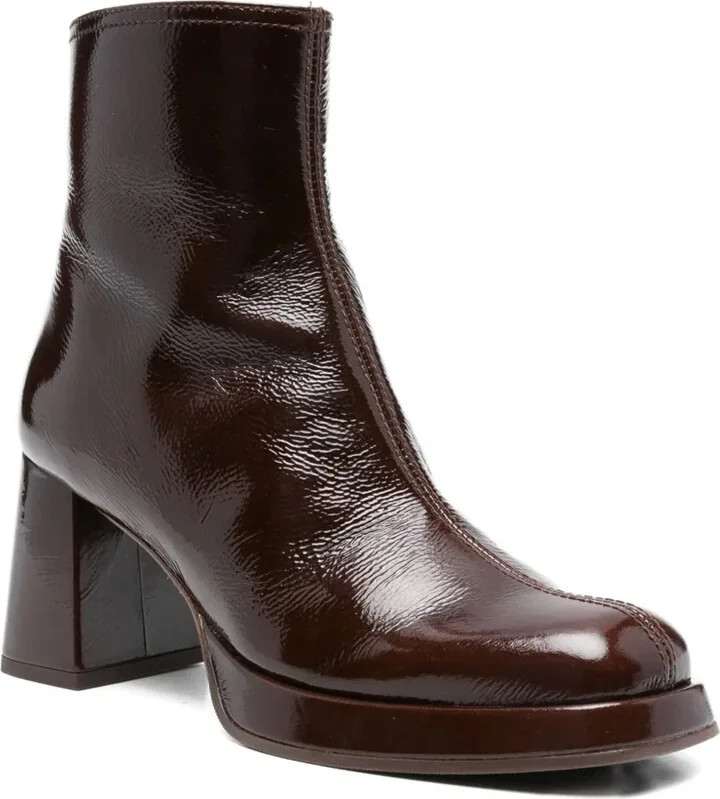 75mm Patent Leather Block-Heel Boots - Image 2